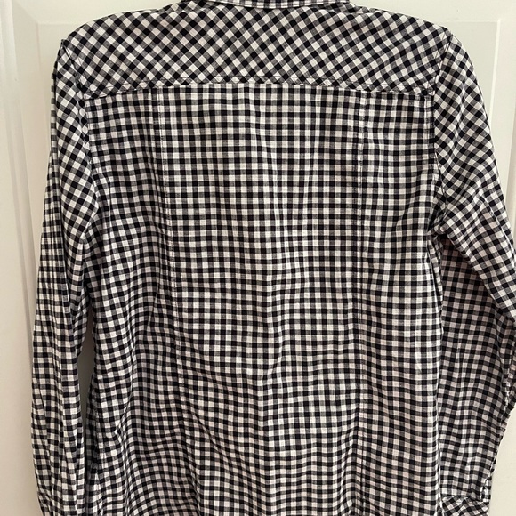 Bit & Bridle checkered button up women’s shirt black and white gingham - Picture 2 of 4